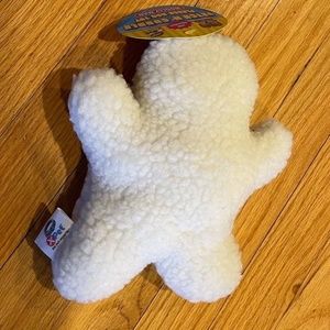 Vo-Toys White Fleece Man 8 Inch Fetch & Cuddle Gentle Dog Toy Squeaker Xpet New